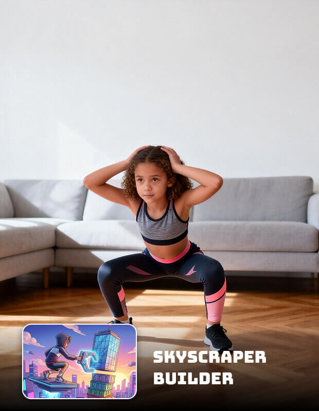 Skyscraper builder squat challenge