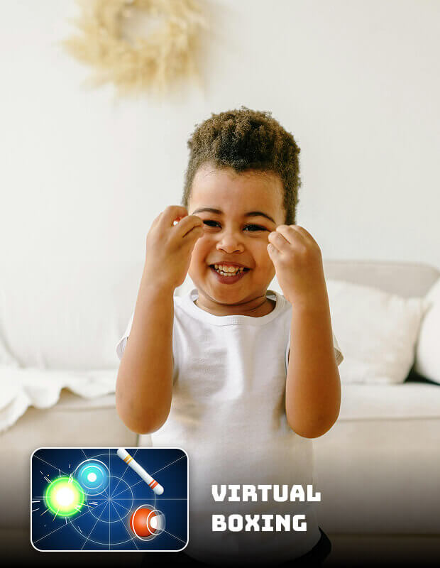 Kid doing active game movement drill