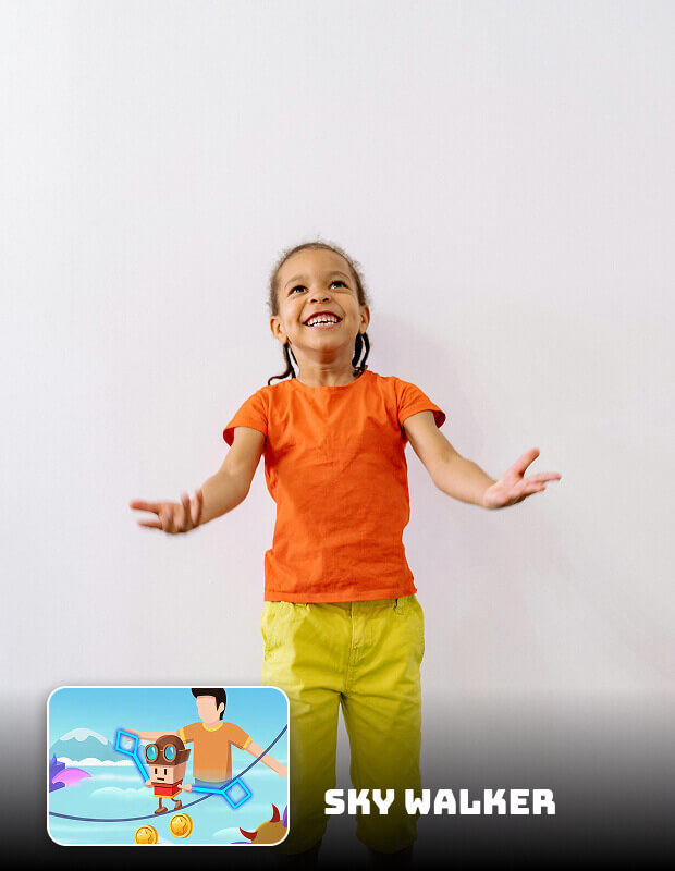 Motion challenge with game overlay